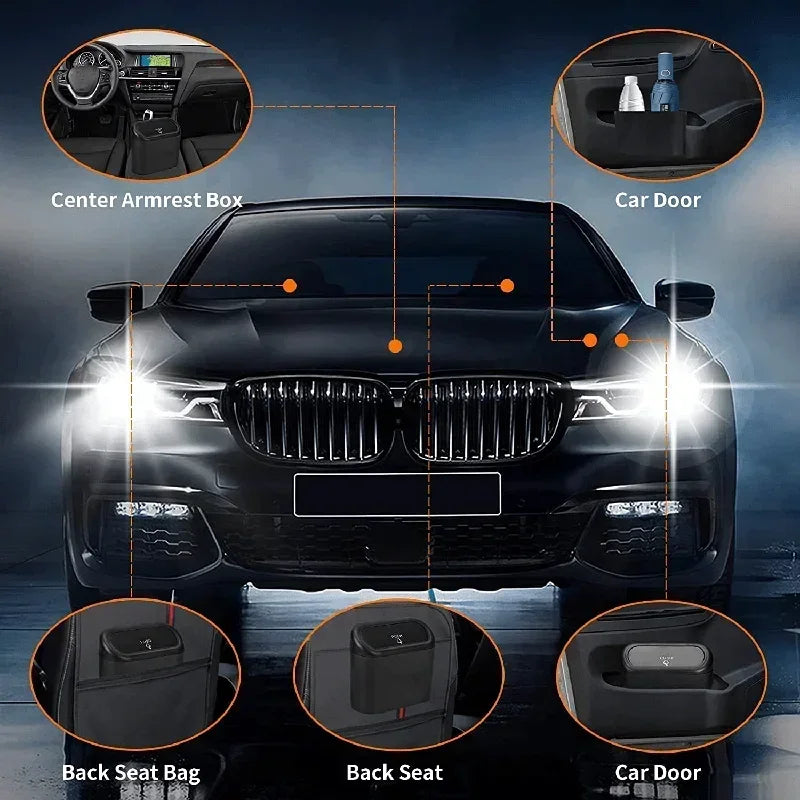 Kompaktowy szczelny samochodowy kosz na śmieci