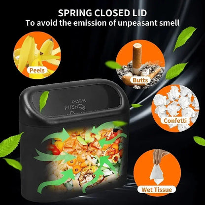 Kompaktowy szczelny samochodowy kosz na śmieci